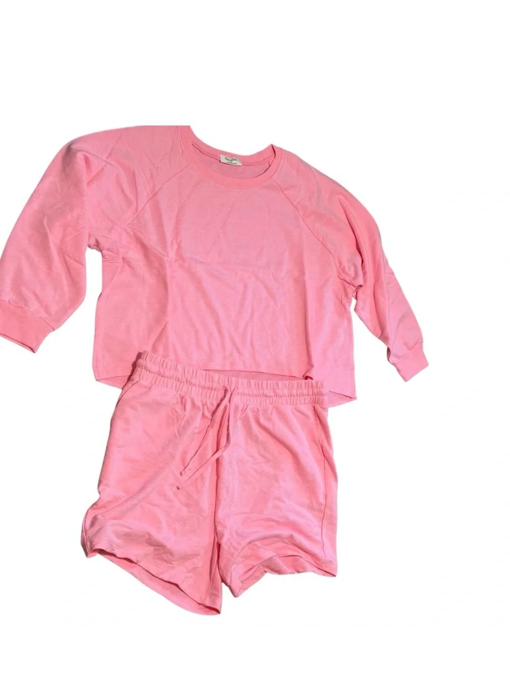 Zenana Neon Pink Lounge Set Sweatshirt & Shorts Plus Size 3X NWOT